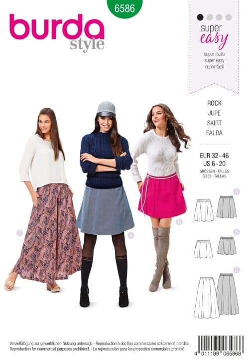 Burda Patroon 6586 - Rok in variaties