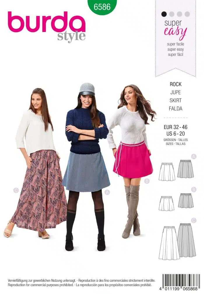 Burda Patroon 6586 - Rok in variaties