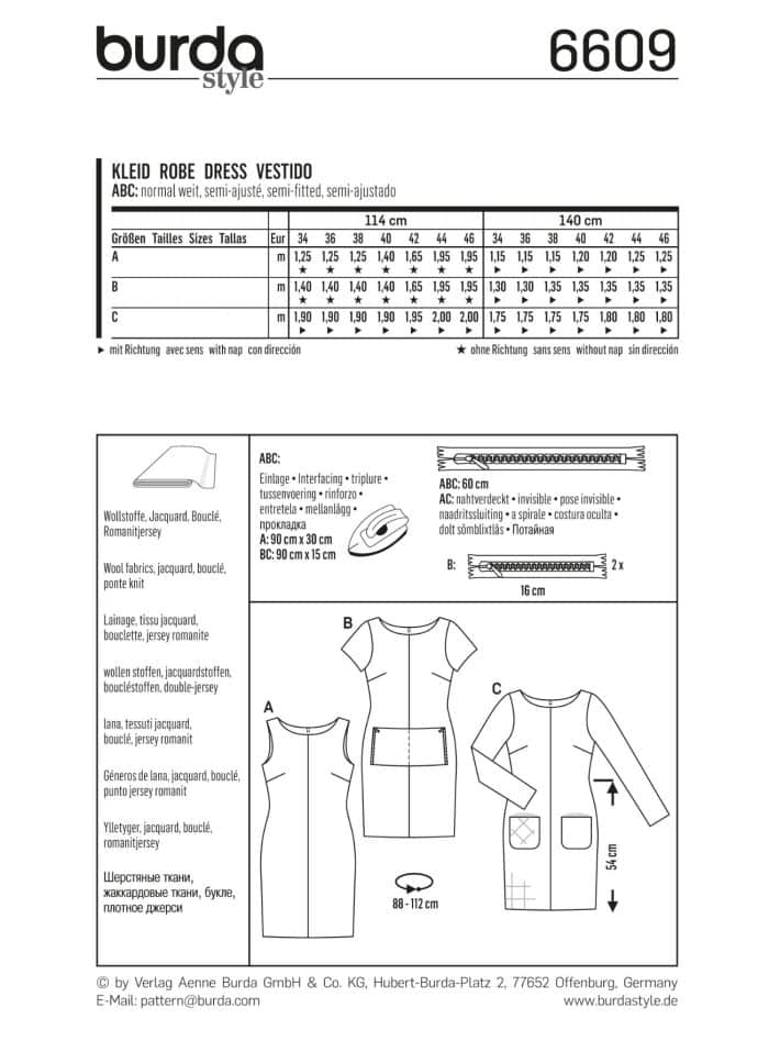 Burda Patroon 6609 - Jurk in variaties