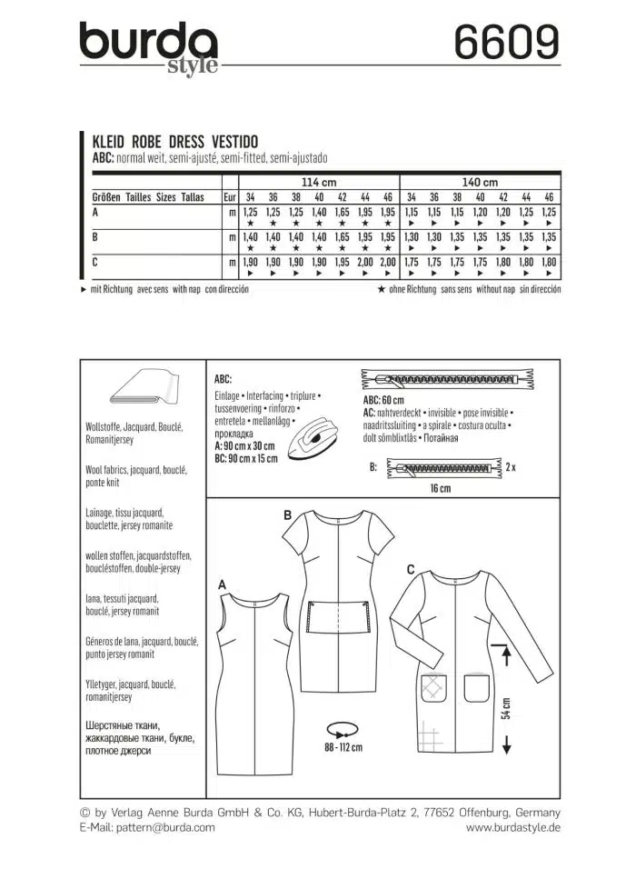 Burda Patroon 6609 - Jurk in variaties