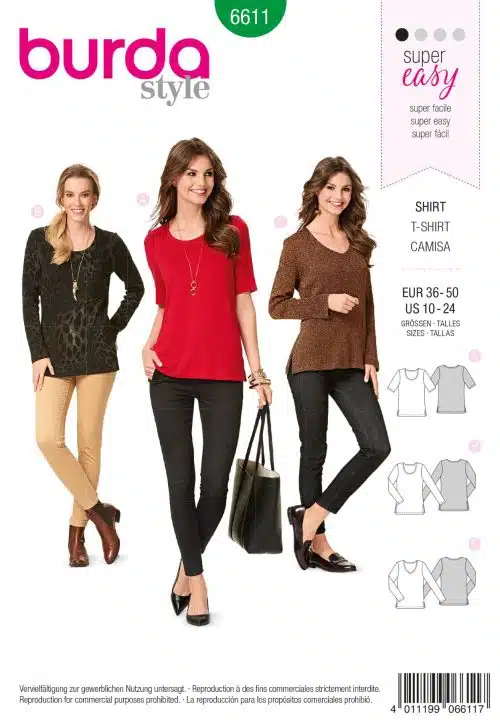 Burda Patroon 6611 - Shirt in variaties