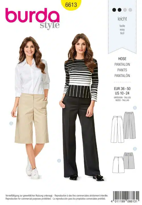 Burda Patroon 6613 - Broek in variaties