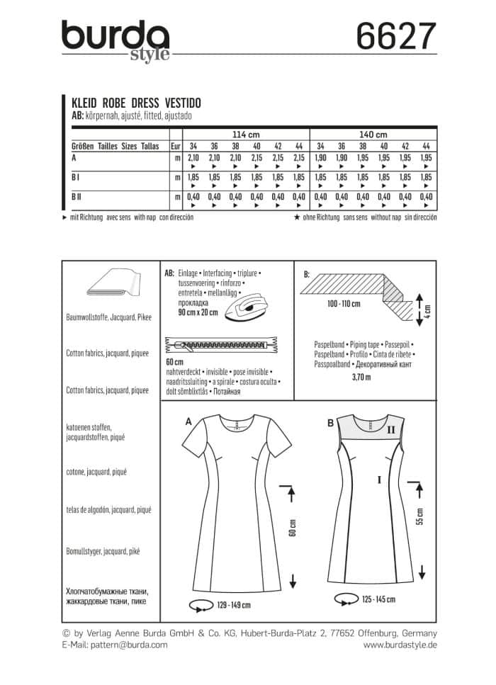 Burda Patroon 6627 - Jurk in variaties