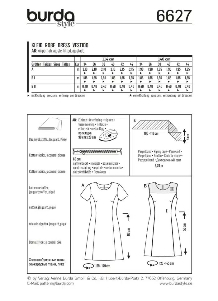 Burda Patroon 6627 - Jurk in variaties