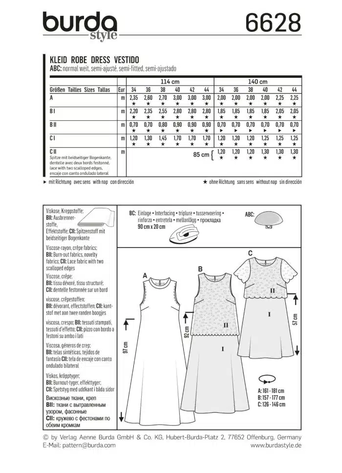 Burda Patroon 6628 - Jurk in variaties