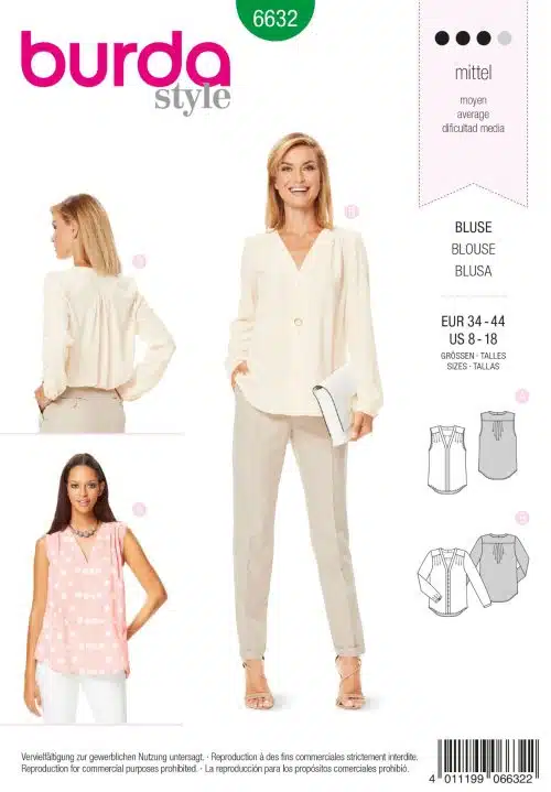 Burda Patroon 6632 - Blouse in variaties
