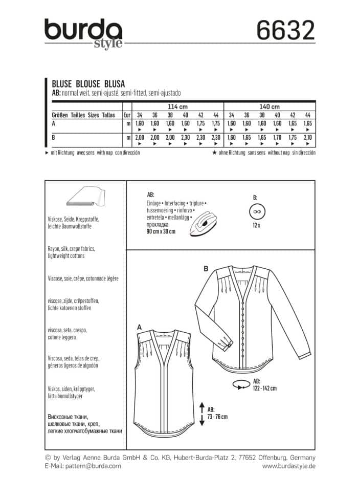 Burda Patroon 6632 - Blouse in variaties