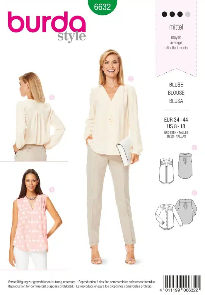 Burda Patroon 6632 - Blouse in variaties