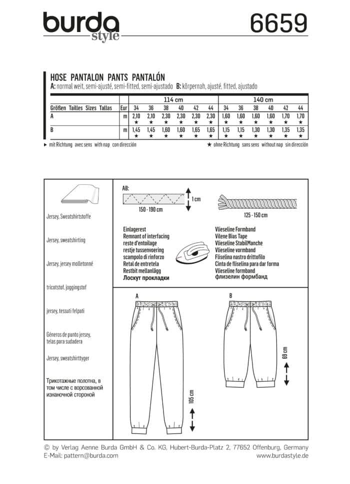 Burda Patroon 6659 - Broek in variaties