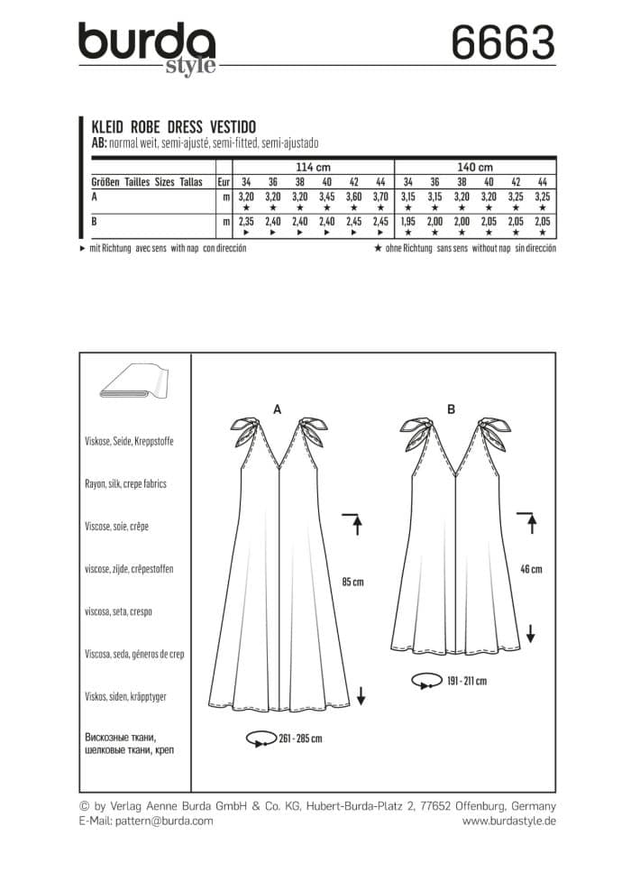 Burda Patroon 6663 - Jurk in variaties