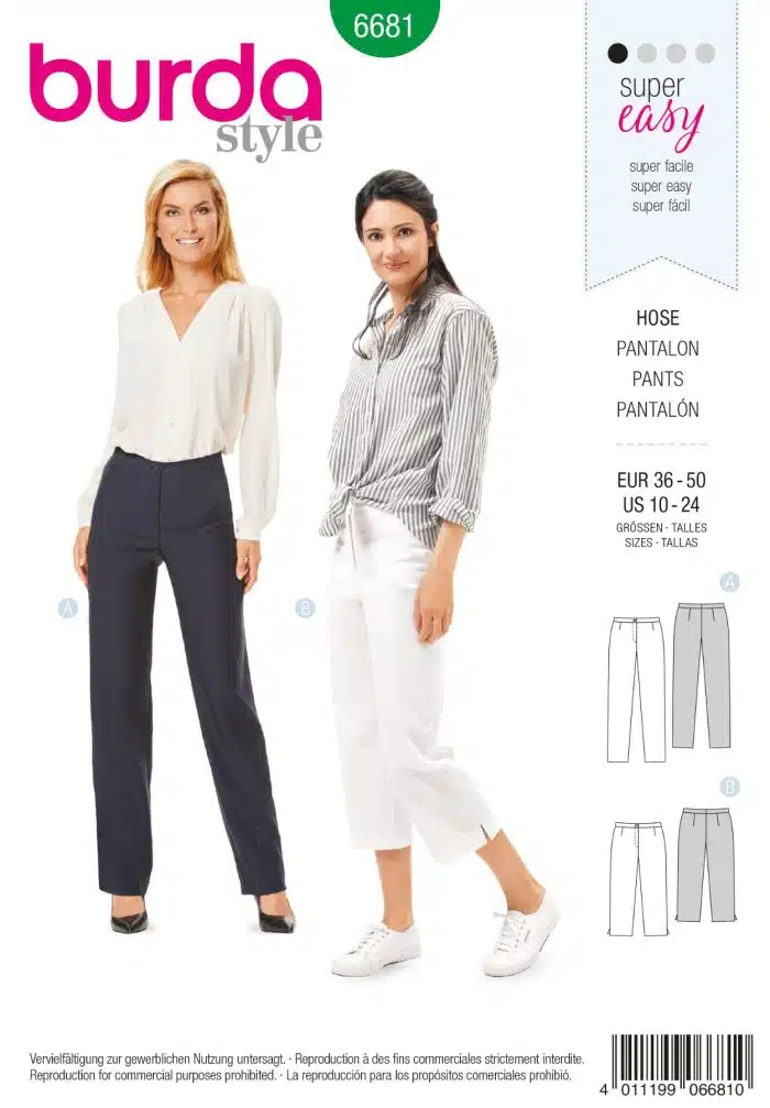 Burda Patroon 6681 - Broek in variaties