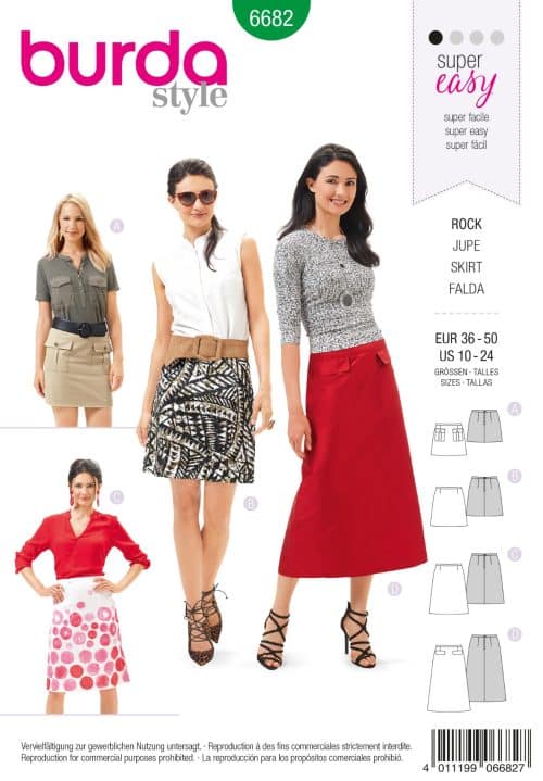 Burda Patroon 6682 - Rok in variaties