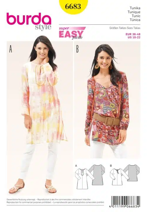 Burda Patroon 6683 - Tuniek in variaties
