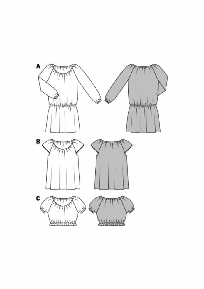 Burda Patroon 6684 - Blouse in variaties en Jurk