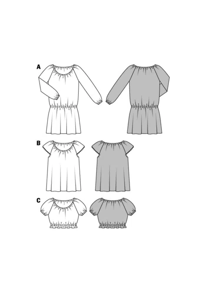 Burda Patroon 6684 - Blouse in variaties en Jurk