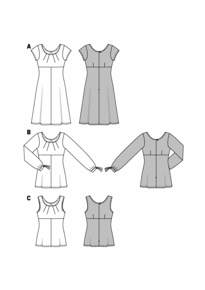 Burda Patroon 6685 - Blouse in variaties en Jurk