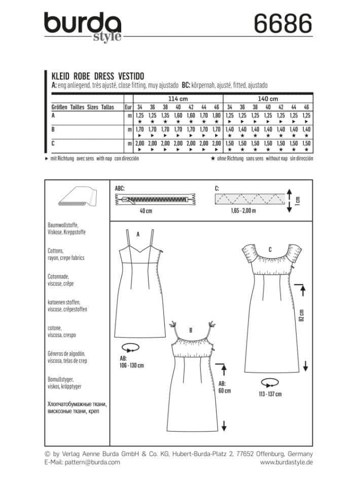 Burda Patroon 6686 - Jurk in variaties