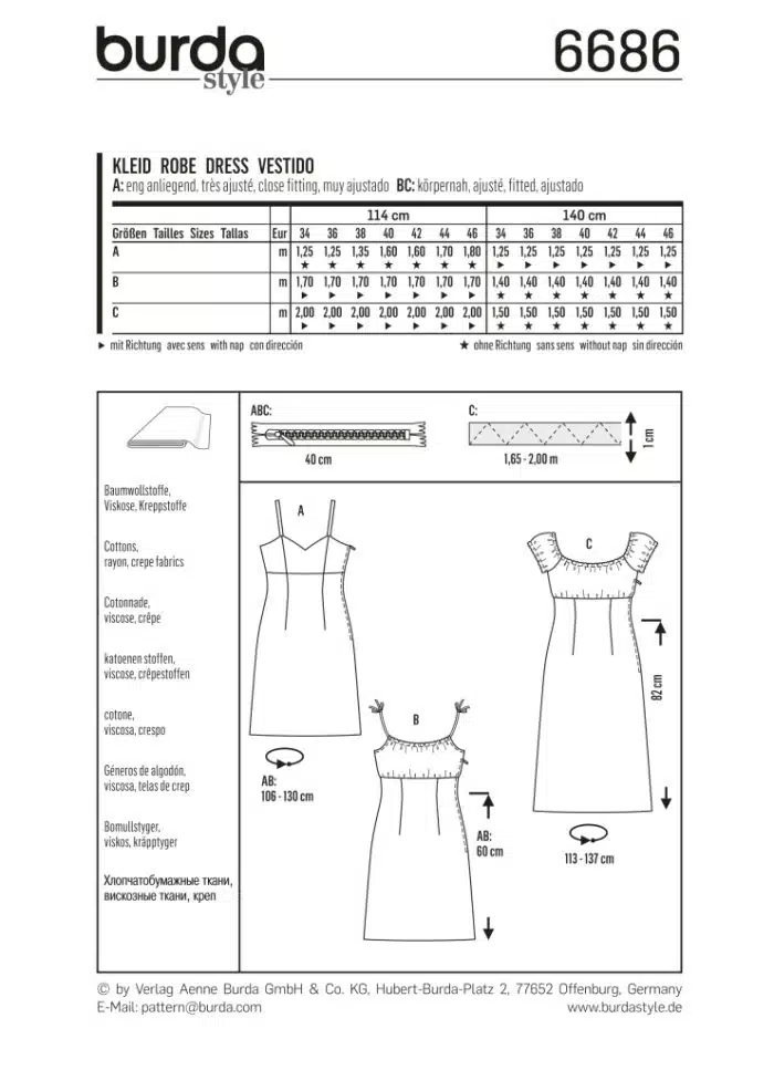 Burda Patroon 6686 - Jurk in variaties