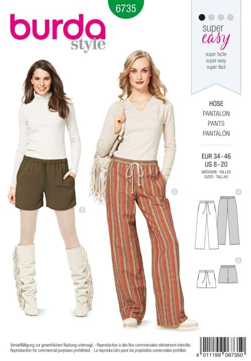 Burda Patroon 6735 - Broek en short