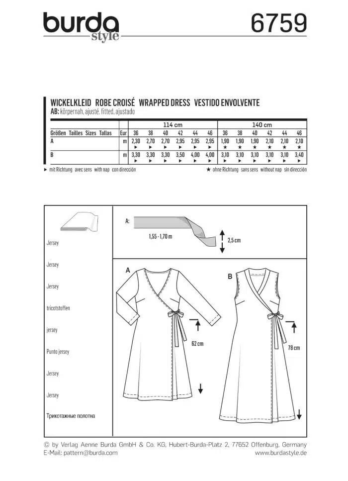 Burda Patroon 6759 - Jurk in variaties