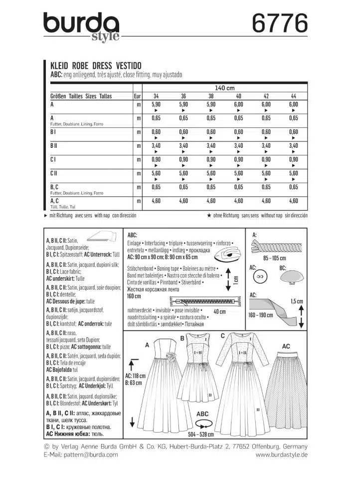 Burda Patroon 6776 - Jurk in variaties