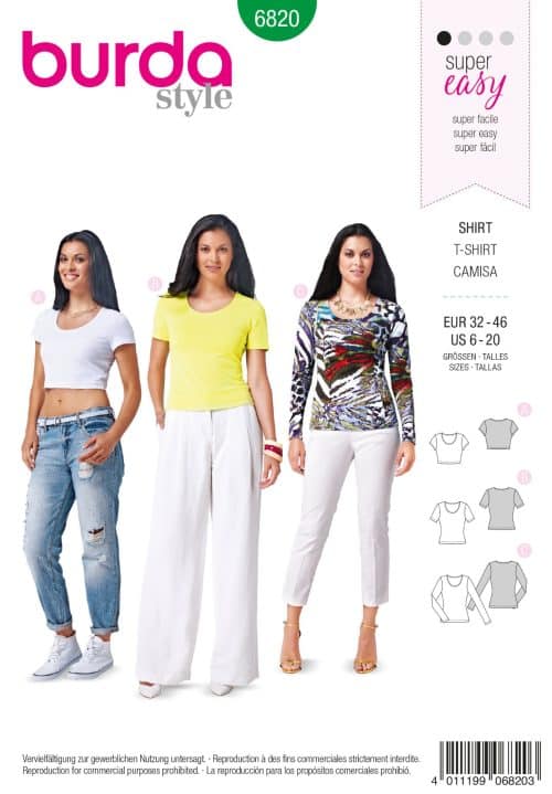 Burda Patroon 6820 - Shirt in variaties