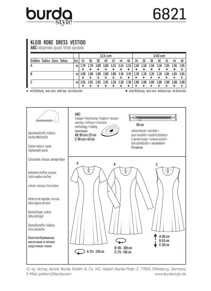 Burda Patroon 6821 - Jurk in variaties