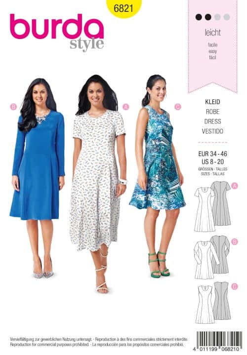Burda Patroon 6821 - Jurk in variaties