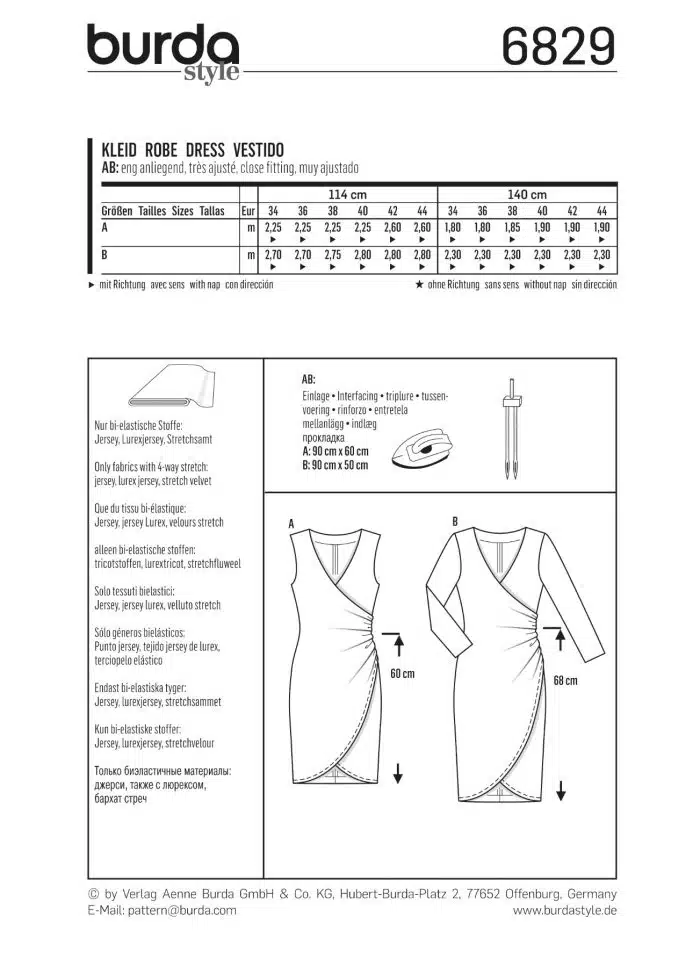 Burda Patroon 6829 - Overslagjurk in variaties