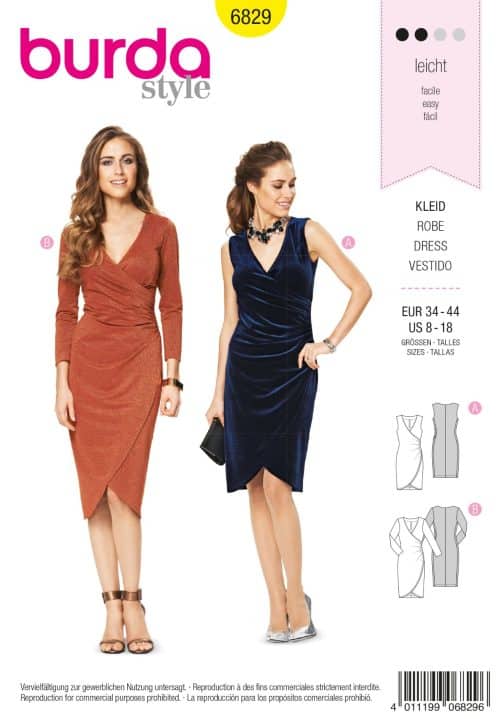 Burda Patroon 6829 - Overslagjurk in variaties
