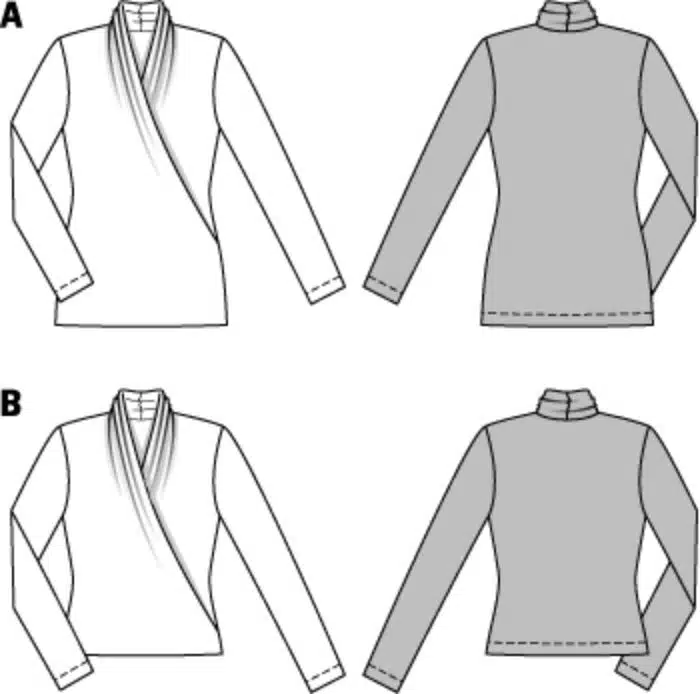 Burda Patroon 6838 - Overslagshirt in variaties