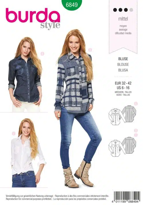 Burda Patroon 6849 - Blouse in variaties