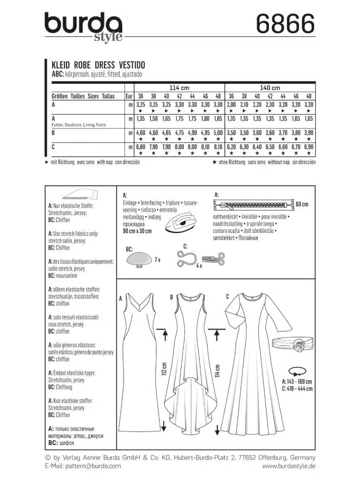 Burda Patroon 6866 - Jurk in variaties