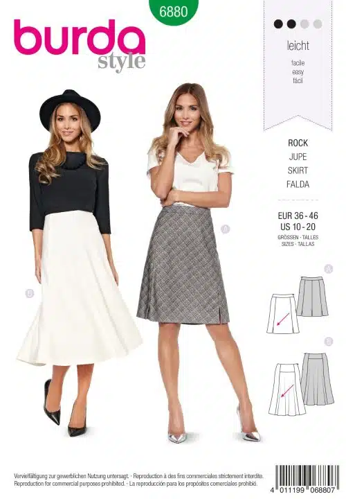 Burda Patroon 6880 - Rok in variaties