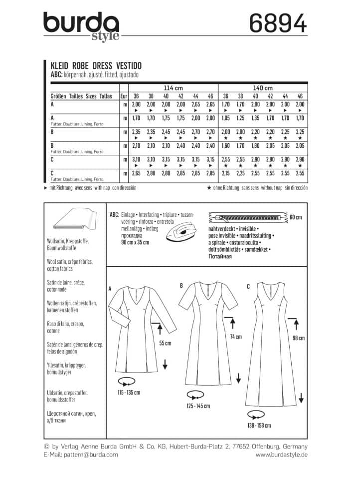 Burda Patroon 6894 - Jurk in variaties