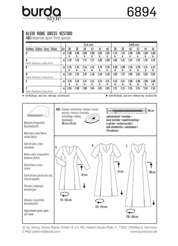 Burda Patroon 6894 - Jurk in variaties