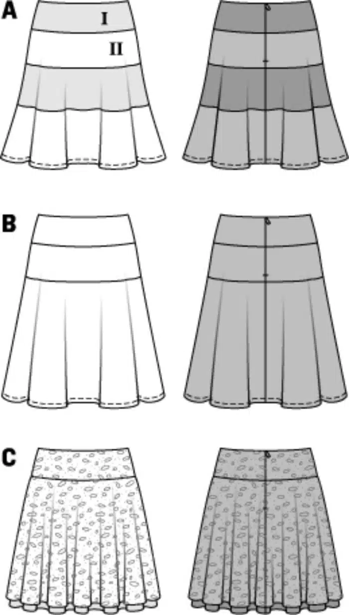 Burda Patroon 6904 - Rok in variaties