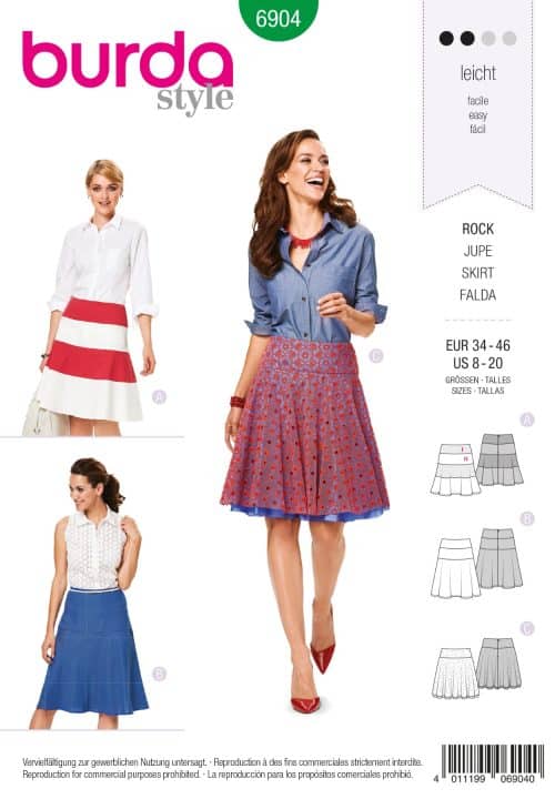 Burda Patroon 6904 - Rok in variaties