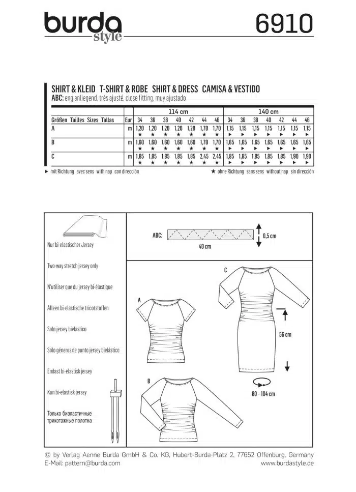 Burda Patroon 6910 - Shirt in variaties en jurk