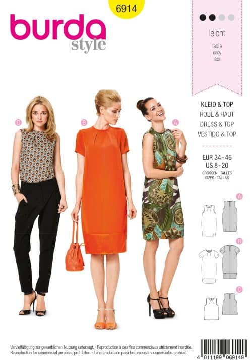 Burda Patroon 6914 - Jurk in variaties en top