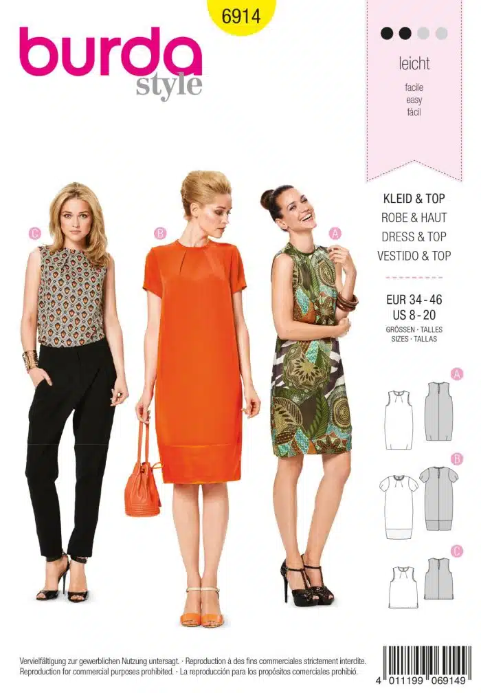 Burda Patroon 6914 - Jurk in variaties en top