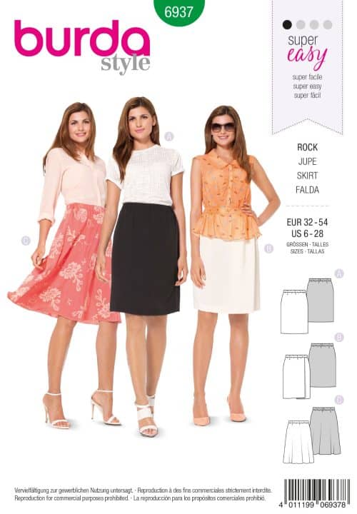 Burda Patroon 6937 - Rok in variaties