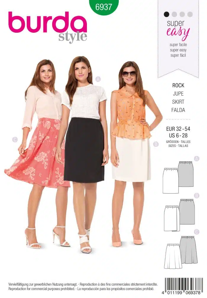 Burda Patroon 6937 - Rok in variaties