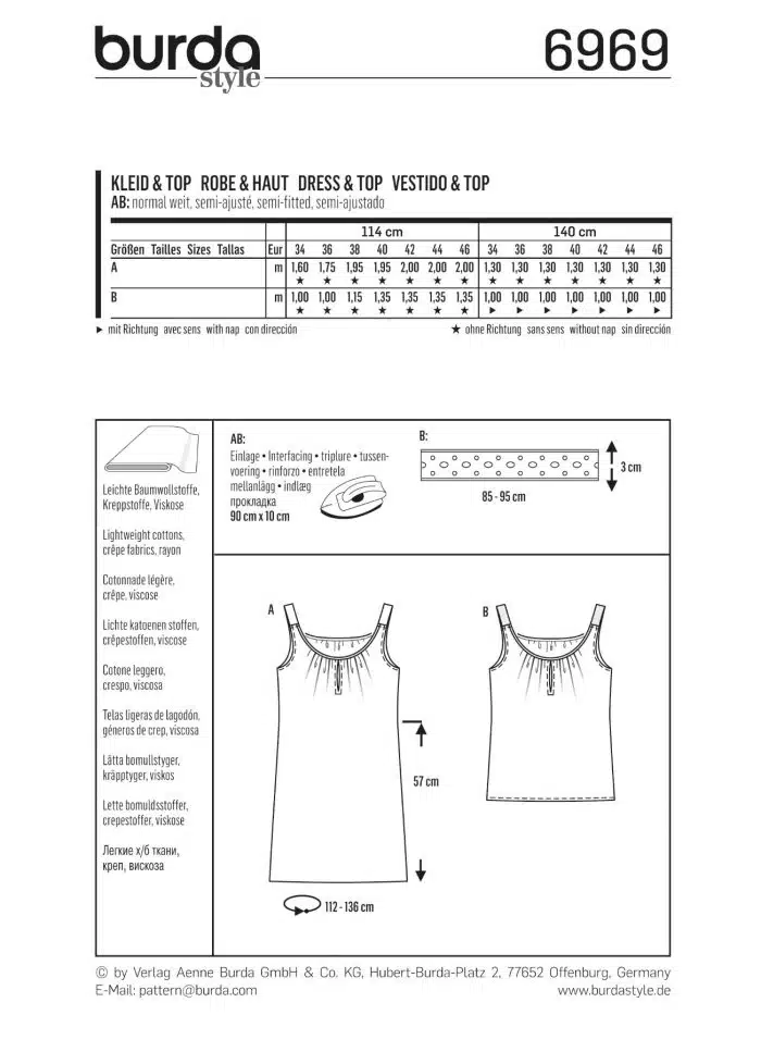 Burda Patroon 6969 - Jurk en top