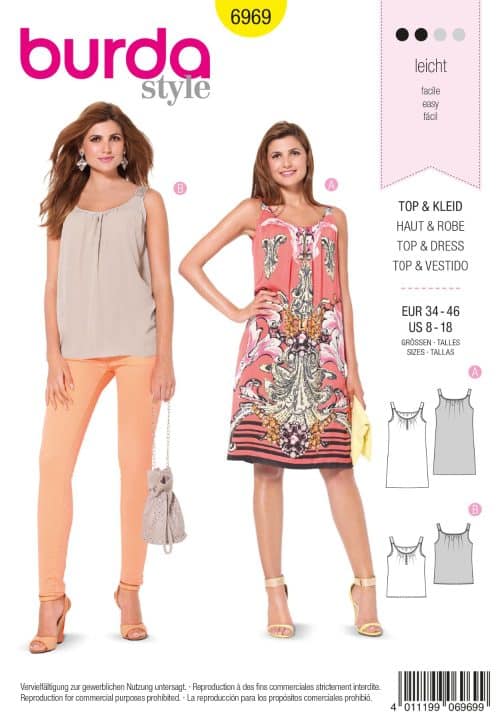 Burda Patroon 6969 - Jurk en top