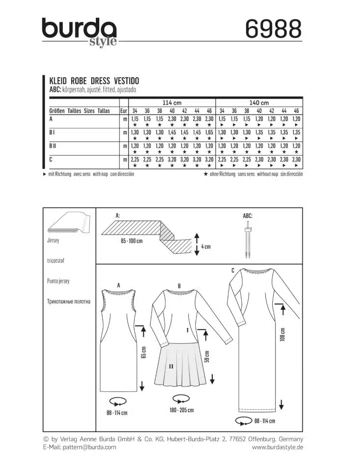 Burda Patroon 6988 - Jurk in variaties