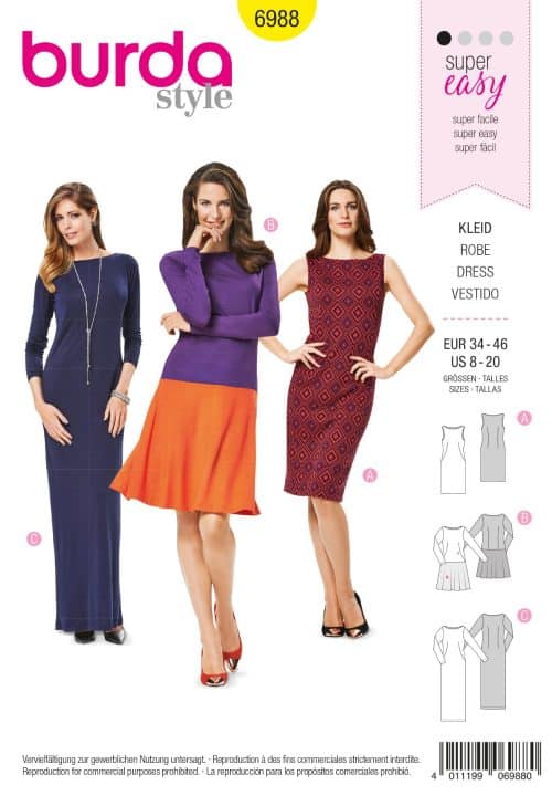 Burda Patroon 6988 - Jurk in variaties