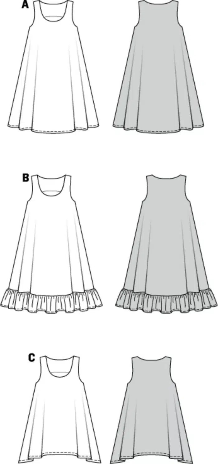 Burda Patroon 7390 - Jurk in variaties en tuniek