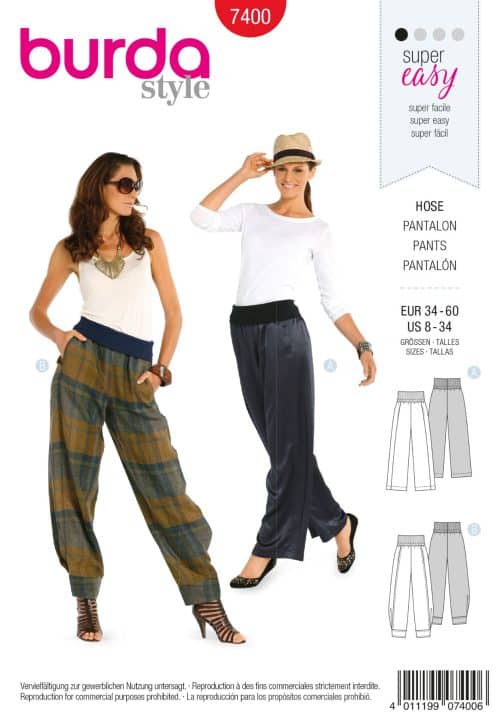 Burda Patroon 7400 - Broek in variaties