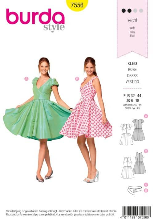 Burda Patroon 7556 - Jurk in variaties